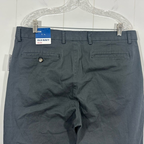NWT Old Navy Mens Gray Slim Pants Built-In Flex Size 36x30 Flat Front - Picture 4 of 9